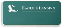 Blank Smooth Plastic Name Tag with Logo: Celadon Green and White - LM922-972