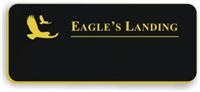 Blank Smooth Plastic Name Tag with Logo: Black and Gold - LM922-417