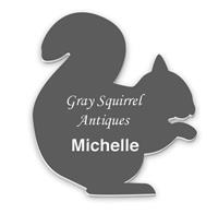 Smooth Plastic Squirrel Shape Name Tag - 3.3 x 3 inches