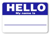 Sticker Hello My Name is Navy Blue Name Tags