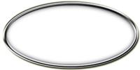 Blank Silver Oval Framed Nametag with White