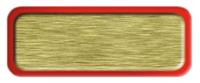 Blank Brushed Gold Nametag with a Red Metal Border