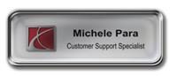 Silver Metal Framed Epoxy Nametag with Shiny Silver Metal Insert