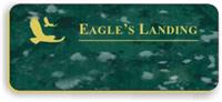 Blank Smooth Plastic Name Tag with Logo: Verde and Gold - LM922-937