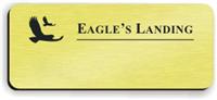 Blank Smooth Plastic Name Tag with Logo: European Gold and Black - LM 922-754