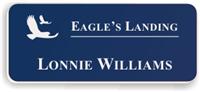 Smooth Plastic Name Tag: Patriot Blue with White - LM922-552