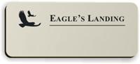 Blank Smooth Plastic Name Tag with Logo: Almond and Black - LM 922-854