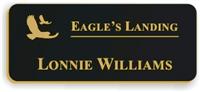 Smooth Plastic Name Tag: Black with Gold - LM922-417