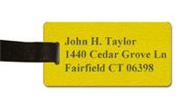 Textured Plastic Luggage Tag: Acid Yellow with Dark Brown - 822-778