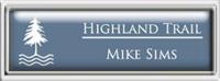 Framed Name Tag: Silver Plastic (squared corners) - China Blue and White Plastic Insert with Epoxy