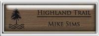 Framed Name Tag: Silver Plastic (squared corners) - Deep Bronze and Black Plastic Insert with Epoxy