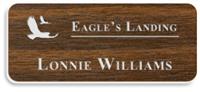 Smooth Plastic Name Tag: Walnut with White - 922-002