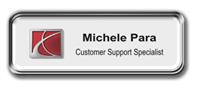 Silver Metal Framed Epoxy Nametag with White Metal Insert