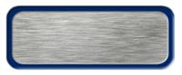 Blank Brushed Silver Name Tag with Blue Border