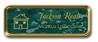 Gold Metal Framed Nametag with Verde and Gold