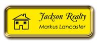 Gold Metal Framed Nametag with Canary Yellow and Black