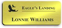 Smooth Plastic Name Tag: Shiny Gold with Black - LM922-734
