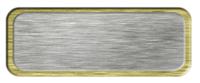 Blank Brushed Silver Nametag with a Brushed Gold Metal Border