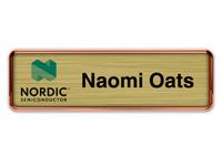 Rose Gold Metal Framed Nametag with Brushed Gold Metal Insert