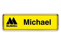 Gold Metal Framed Nametag with Canary Yellow and Black