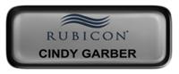 Metal Name Tag: Shiny Silver with Epoxy and Black Metal Border