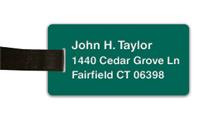 Smooth Plastic Luggage Tag: Evergreen with White - LM922-912