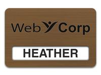 Reusable Smooth Plastic Windowed Name Tag: Deep Bronze with Black - LM922-884