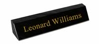 Black Marble Desk Plate - Gold Engraving