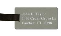 Textured Plastic Luggage Tag: Ash Grey with White - 822-302