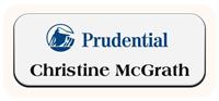 Metal Name Tag: White Metal Name Tag with a Sand Plastic Border
