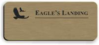 Blank Smooth Plastic Name Tag with Logo: Brushed Copper and Black - LM 922-894