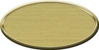 Blank Oval Plastic Gold Nametag with Brushed Gold
