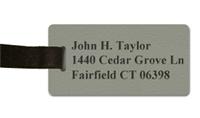 Textured Plastic Luggage Tag: Ash Grey with Black - 822-374