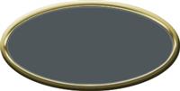 Blank Blank Oval Plastic Gold Nametag with Smoke Grey
