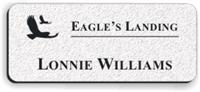 Textured Plastic Nametag: Winter White with Black - 822-244