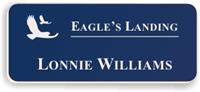 Smooth Plastic Name Tag: Sky Blue with White - LM922-512