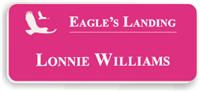 Smooth Plastic Name Tag: Ribbon Pink with White - LM922-662