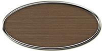 Blank Silver Oval Framed Nametag with Deep Bronze