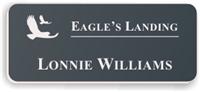 Smooth Plastic Name Tag: Smoke Grey with White - LM922-312