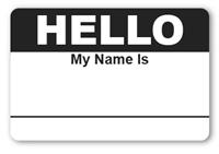 Sticker Hello My Name is Black Name Tags