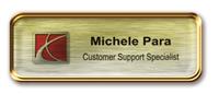 Rose Gold Metal Framed Epoxy Nametag with Brushed Gold Metal Insert