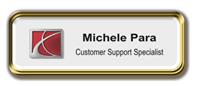 Gold Metal Framed Epoxy Nametag with White Metal Insert