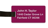 Smooth Plastic Luggage Tag: Claret with White - LM922-622