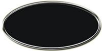 Blank Silver Oval Framed Nametag with Black