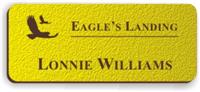 Textured Plastic Nametag: Acid Yellow with Dark Brown - 822-778