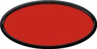 Blank Oval Plastic Black Nametag with Crimson