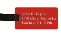 Smooth Plastic Luggage Tag: Crimson with White - LM922-602