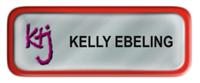 Metal Name Tag: Shiny Silver with Red Metal Border