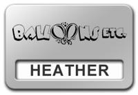 Reusable Smooth Plastic Windowed Name Tag: Shiny Silver with Black - LM922-334