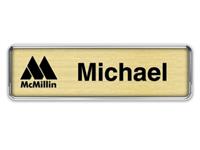 Silver Metal Framed Nametag with Euro Gold and Black